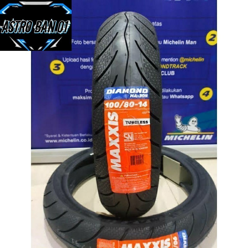 Ban tubles second copotan maxis diamond ukuran 100/80 ring 14