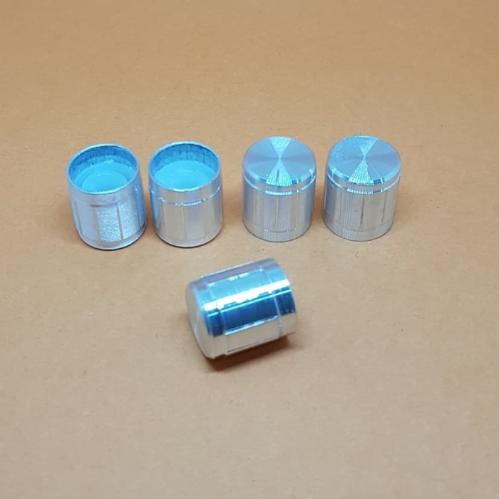 Silver Knob / Button Aluminium 15mm Utk Potensio