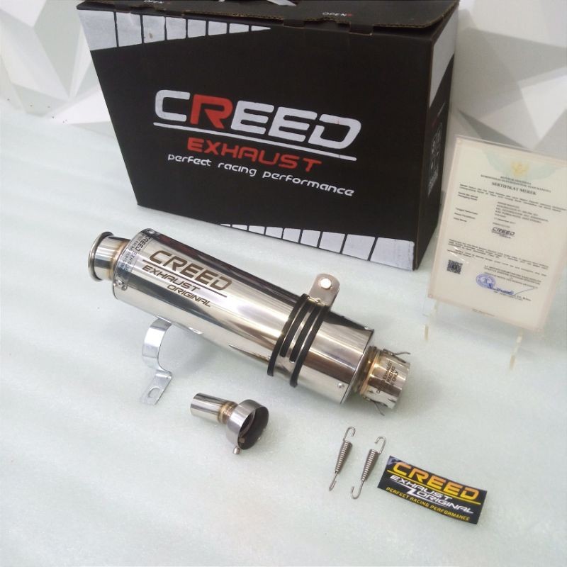Knalpot CREED EXHAUST ORIGINAL DS1 tersedia inlet 50.mm dan 38.mm silencer slencer knalpot Creed ter