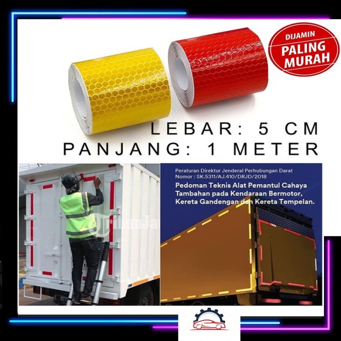 Stiker KIR Diamond Grade Kuning Reflektor Dishub STIKER KIR DISHUB MOBIL BOX DIAMOND GRADE STICKER R