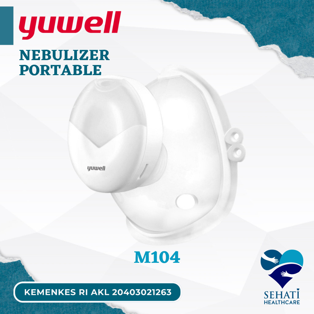 Yuwell Mesh Nebulizer M104 Alat Uap Bantu Pernafasan Asma Portable Medis Kesehatan