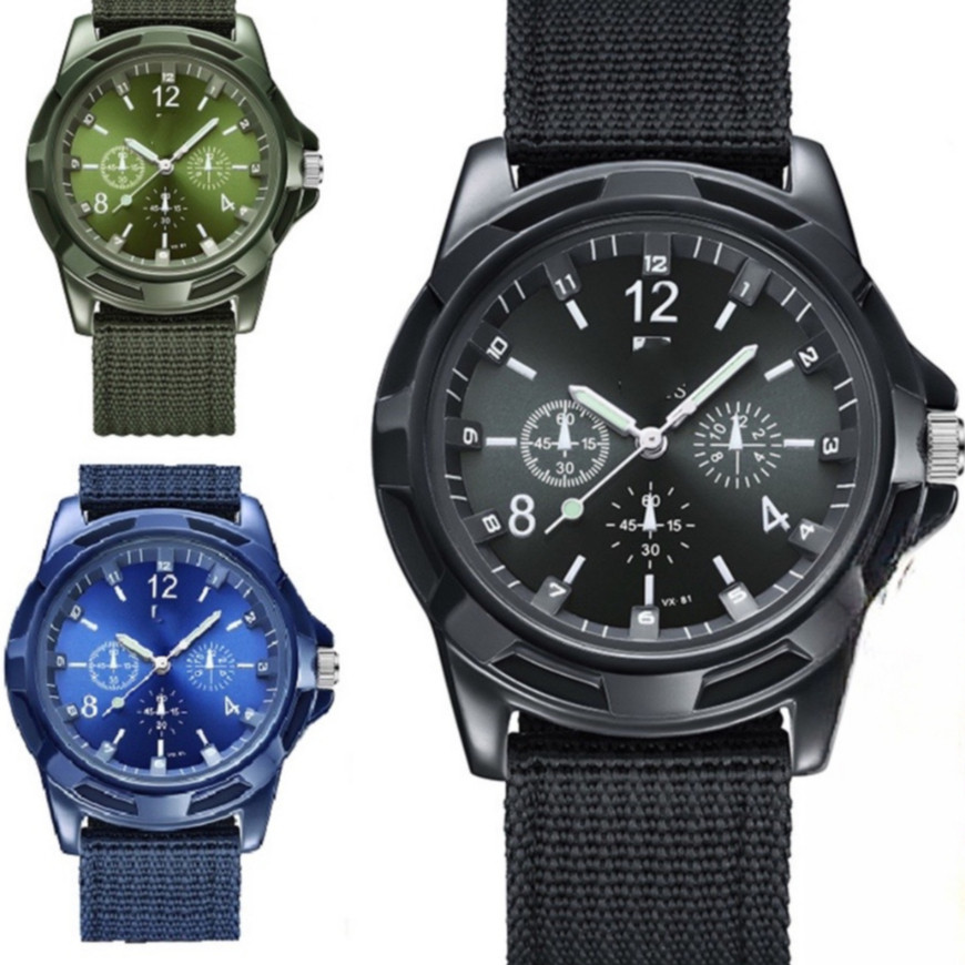 COD✅Jam Tangan Pria Wanita Analog Couple Bahan Tali Kain Kanvas Fashion Nylon Grosir Casual Sport Co