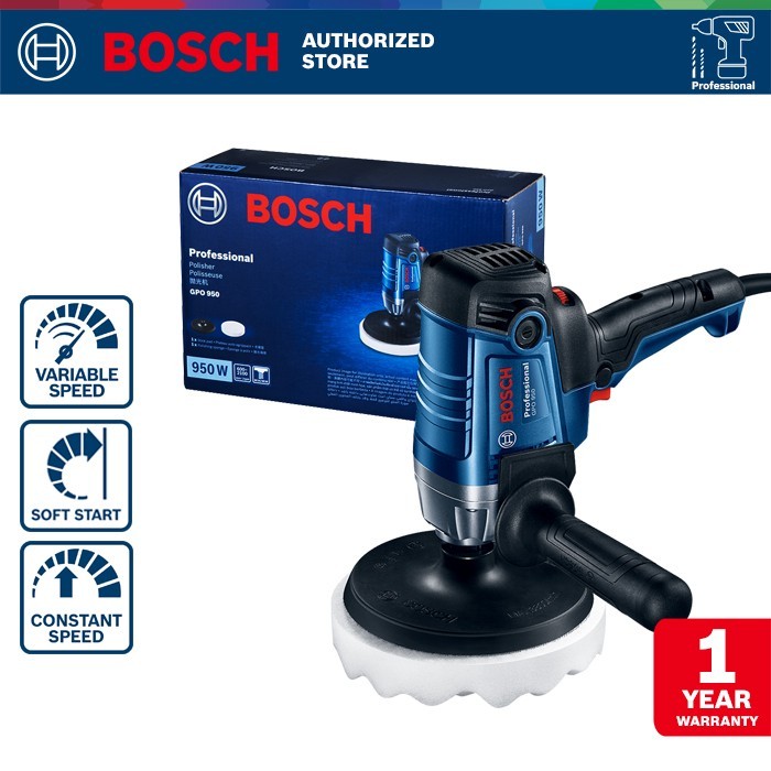 Bosch Polisher / Mesin Poles Listrik 180mm 950Watt GPO 950 Poles Mobil Sepeda Motor