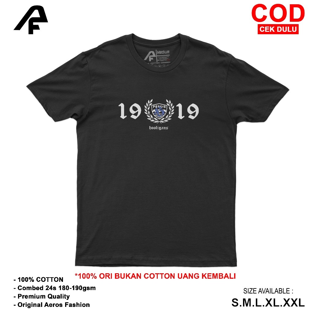 Kaos Persib Bandung Hooligan 1919 Tshirt Football Cotton Combed 24s Unisex