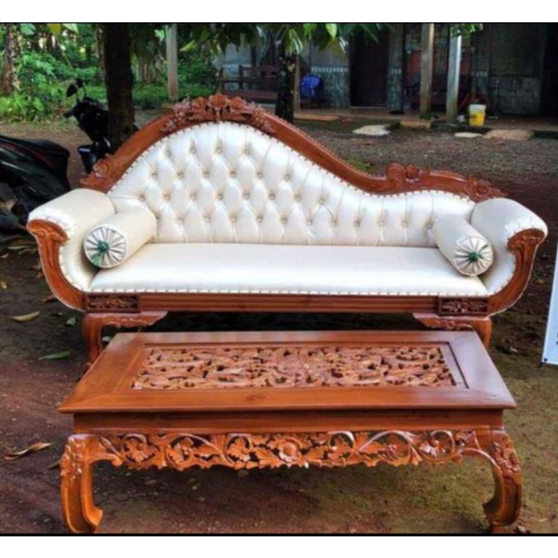 Kursi Sofa Jok Anggur Ukir Jati Jepara