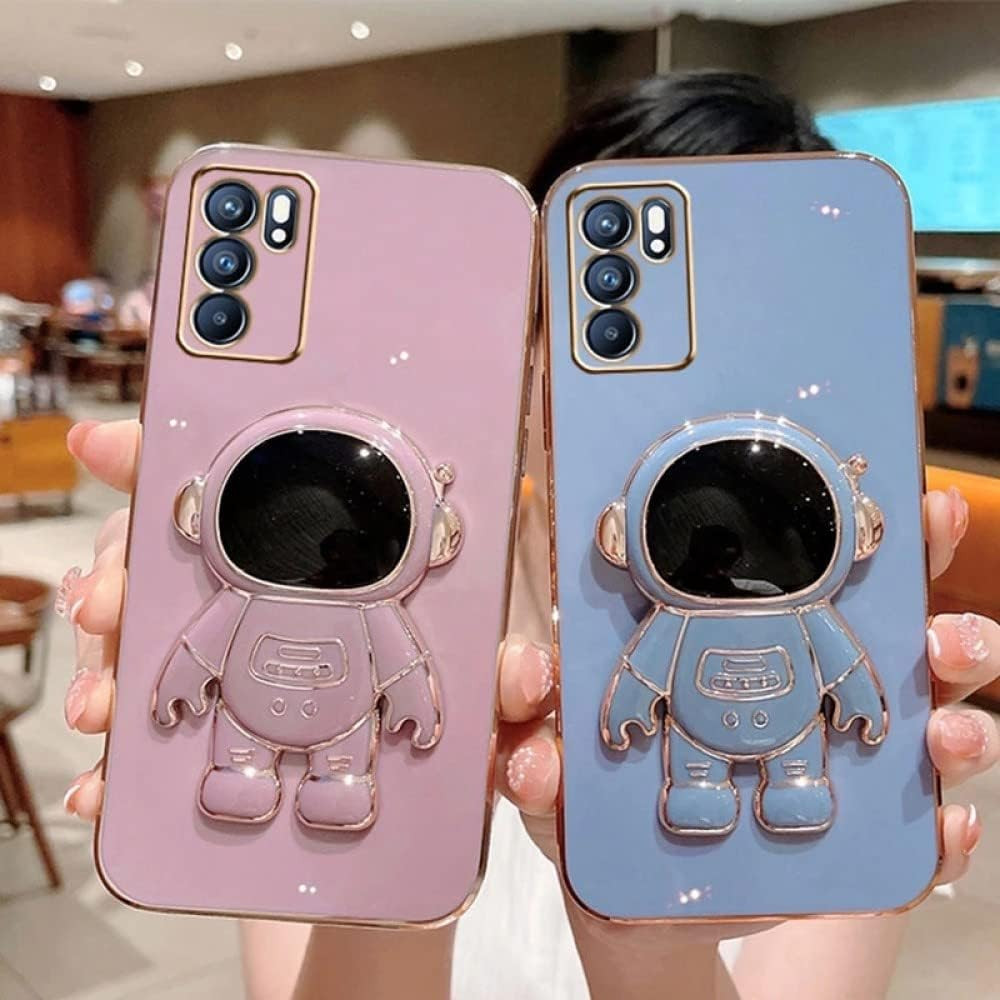 Soft Case Import Oppo Reno 6 4G Casing Silicon Holder Lipat Astronot Plating Premium