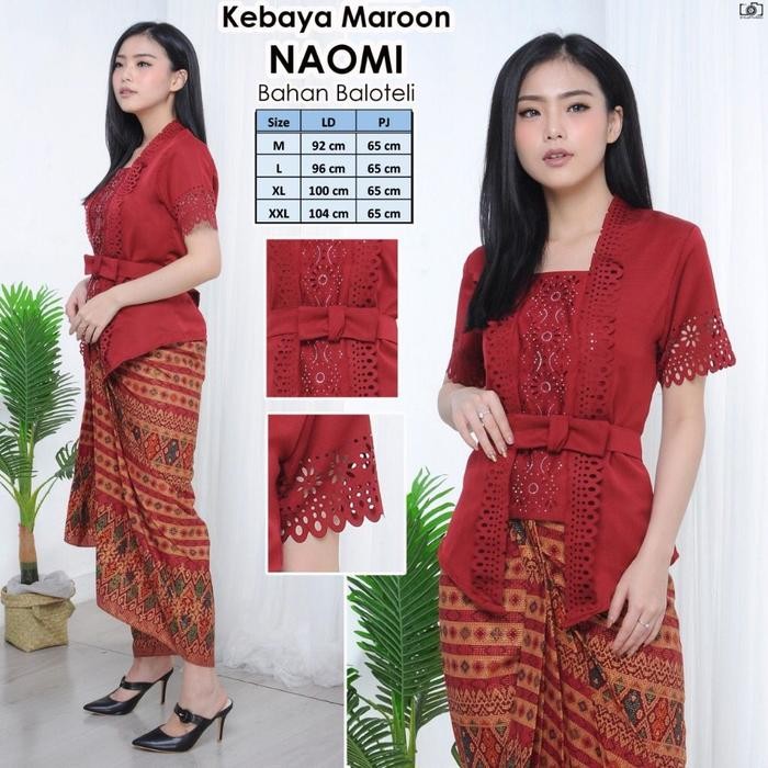 

Promo Atasan Kebaya Encim Modern KutuBaru Naomi Aplikasi Mote - MARON, M