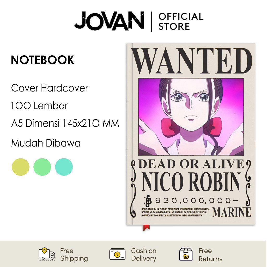 

Notebook Hardcover Custom One Piece Bounty Robin Buku Tulis Catatan Note Agenda Planner Jurnal Diary Notebook Anime