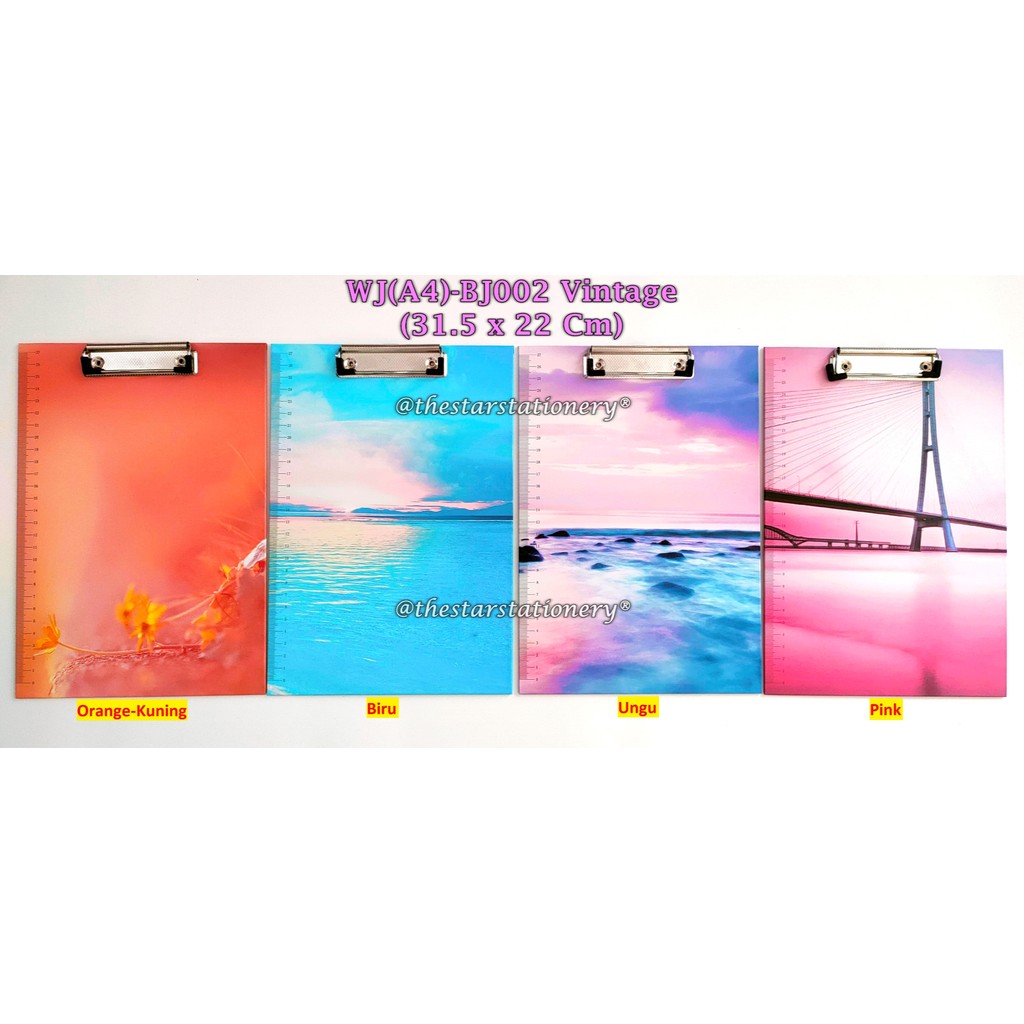 

(1 Biji) Clip Board Vintage 31.5*22 Cm / Papan Ujian Vintage A4 / Clipboard GXIMP WJ(A4)-BJ002