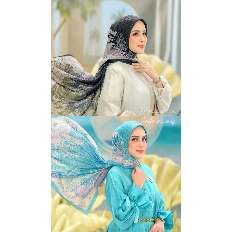 Jilbab Motif Buttonscarves Mermaid Hijab Buttonscarves KW
