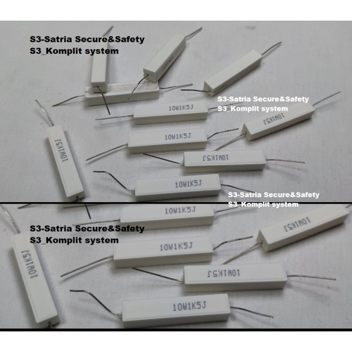 Kapur Resistor 10W 1K5 10W1K5J 10Watt 1K5ohm ohm 10 W watt 1,5K 1.5K