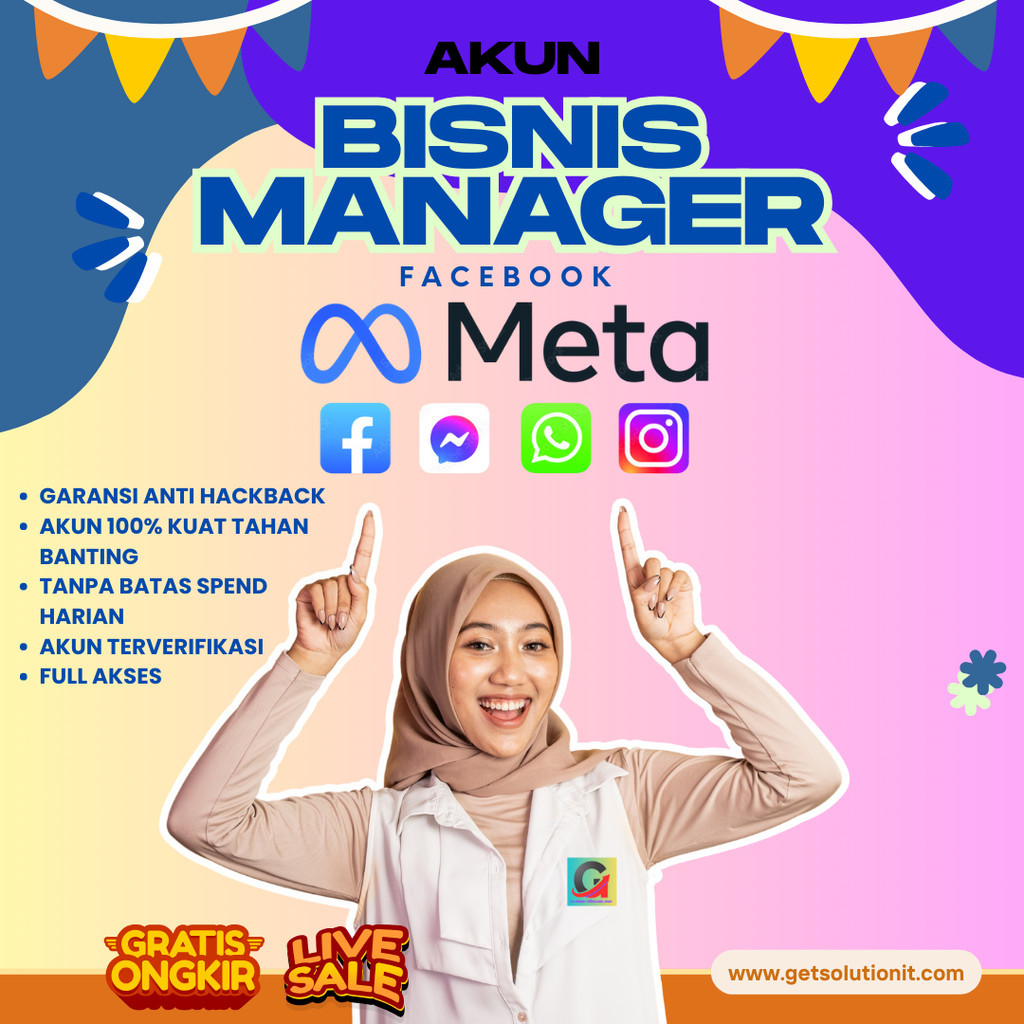 Akun BM (Business Manager) VERIF/Verified ISI 5 AKUN IKLAN SPEND UNLIMITED NOLIMIT TAK TERBATAS + 1 