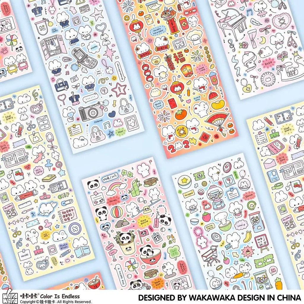 

Panda Graffiti Stickers Cute Animal Handbook Decoration Guka Cute Daily Series