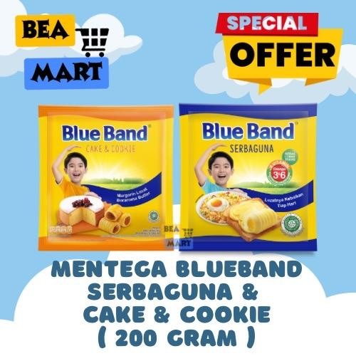 

Blueband Serbaguna / Cake & Cookie Margarine Sachet 200gr | Mentega Blue Band Serbaguna Cake n Cookie Margarin Saset 200 gram gr