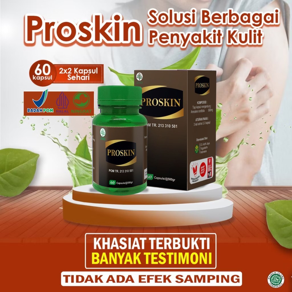 NINGRAT - PROSKIN Kapsul Binahong Obat Gatal Kulit Jamur Panu Hapuran Kadas Kurap Eksim Kutu Air Pso
