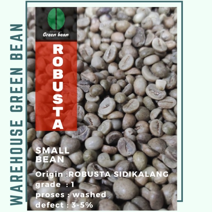 

green bean / biji kopi robusta sidikalang 1kg small bean - washed