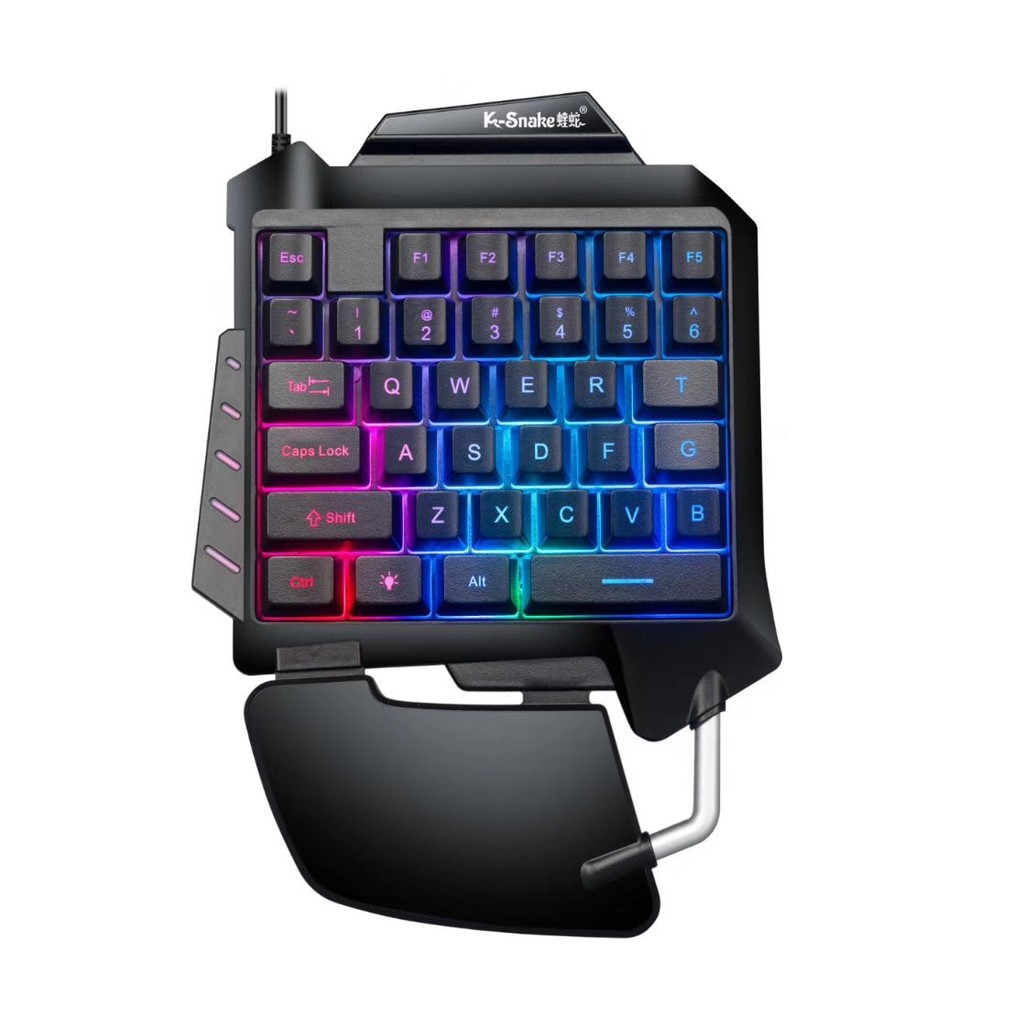 G92 Keyboard Gaming Satu Tangan Papan Ketik Olahraga E-sport Mini 35 Tombol Mekanis Berkabel Makan A