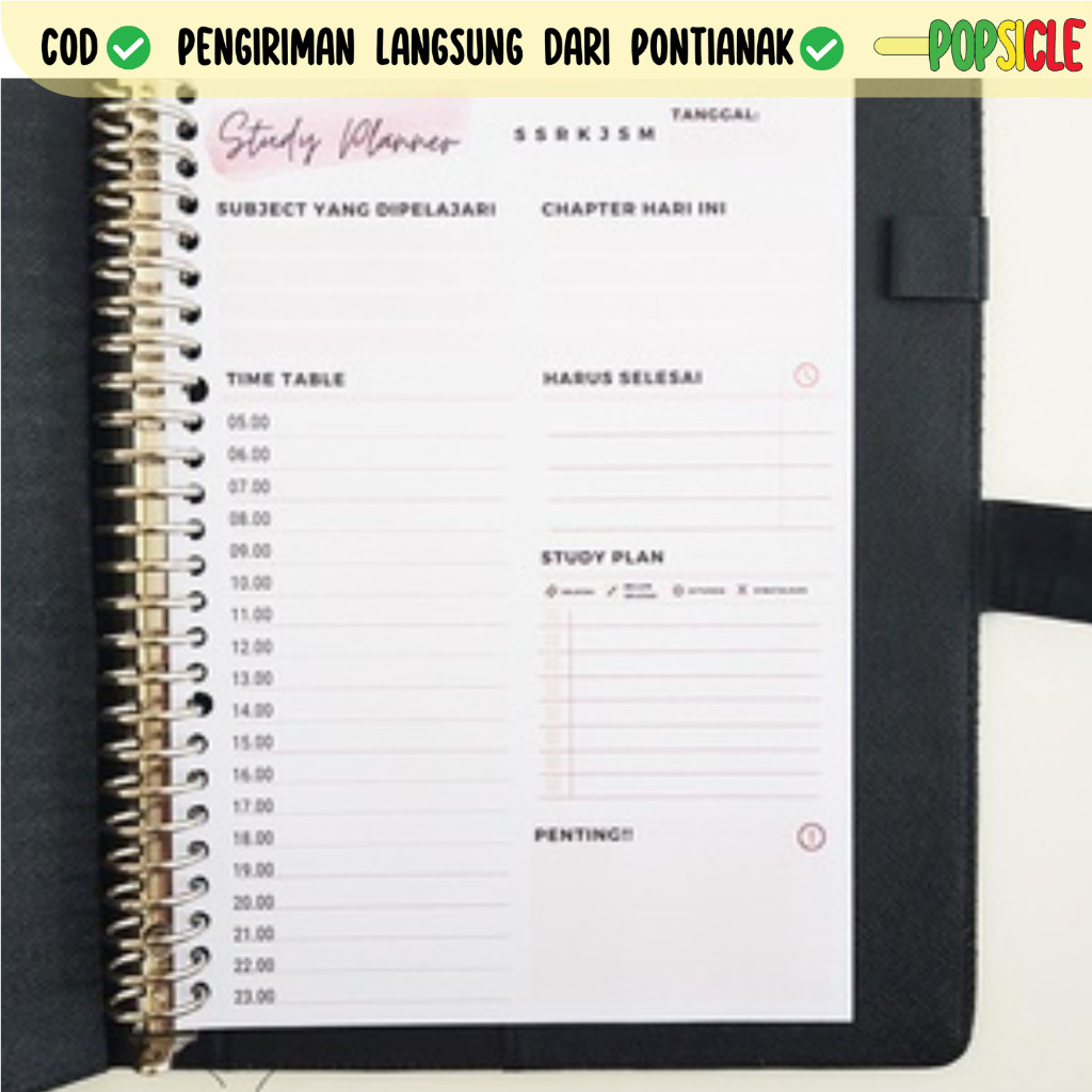 

Loose Leaf Flashee Study Planner Refil Binder Rencana Studi A5 Ring 20 B5 Ring 26 Study Planner