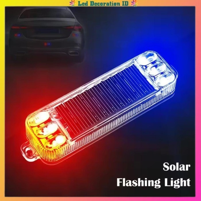 LAMPU PERINGATAN MOTOR SOLAR PANEL / LAMPU STROBO MINI SOLAR / LAMPU KENDARAAN