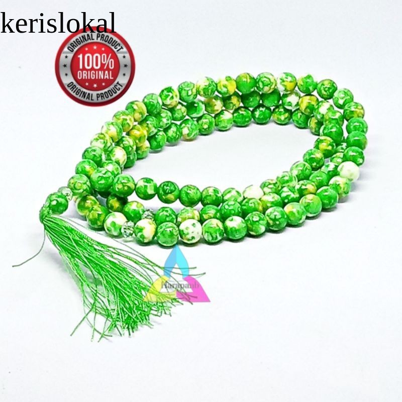 TASBIH BATU PIRUS HIJAU ASLI ISI 99 KL2
