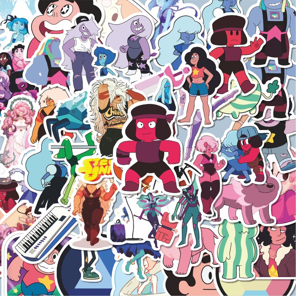 

100PCS Lucu Stiker Kartun Steven Universe Char Mix 5 Stiker Aesthetic Stiker Anti Air Stikers Berperekat Waterproof sticker decal buat Motor Helm Buku Journal Koper Casing HP Laptop Botol Minum Hadiah anak