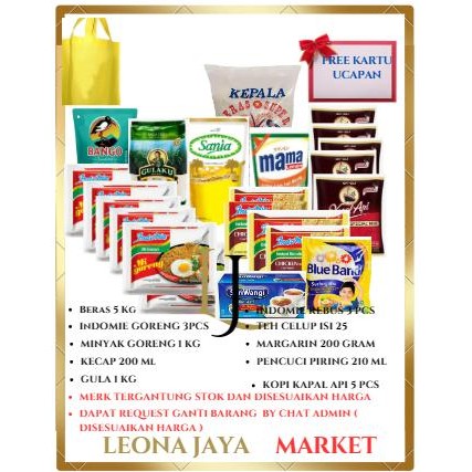 

LJ MARKET PAKET SEMBAKO 2 ( BERAS GULA MINYAK ) HAMPERS PARCEL BULANAN 10 IN 1