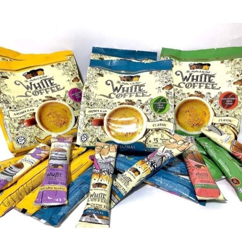 

1Sacet Ali Muthu & Ah Hock White Coffee Aroma Kaw Classic Premix Coffee Cholesterol Free Food. Jastip by mosa