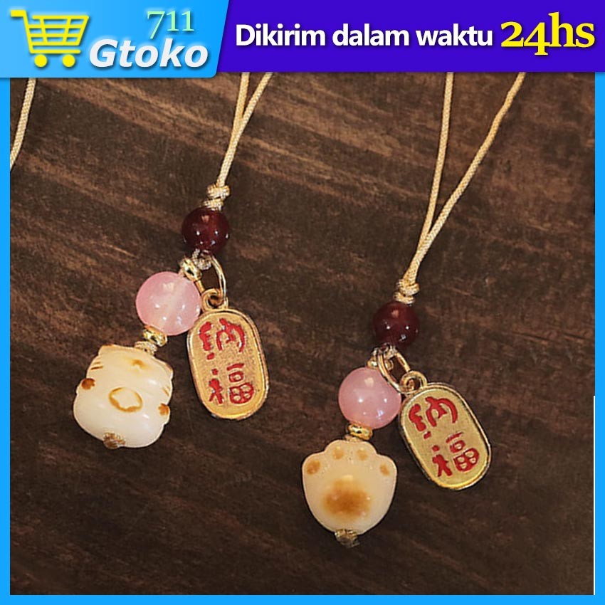 Gantungan HP Kartun Kucing Hoki Kaki Kucing Aksesoris Handphone Lucu Gantungan Kunci Tas Mobil Handp