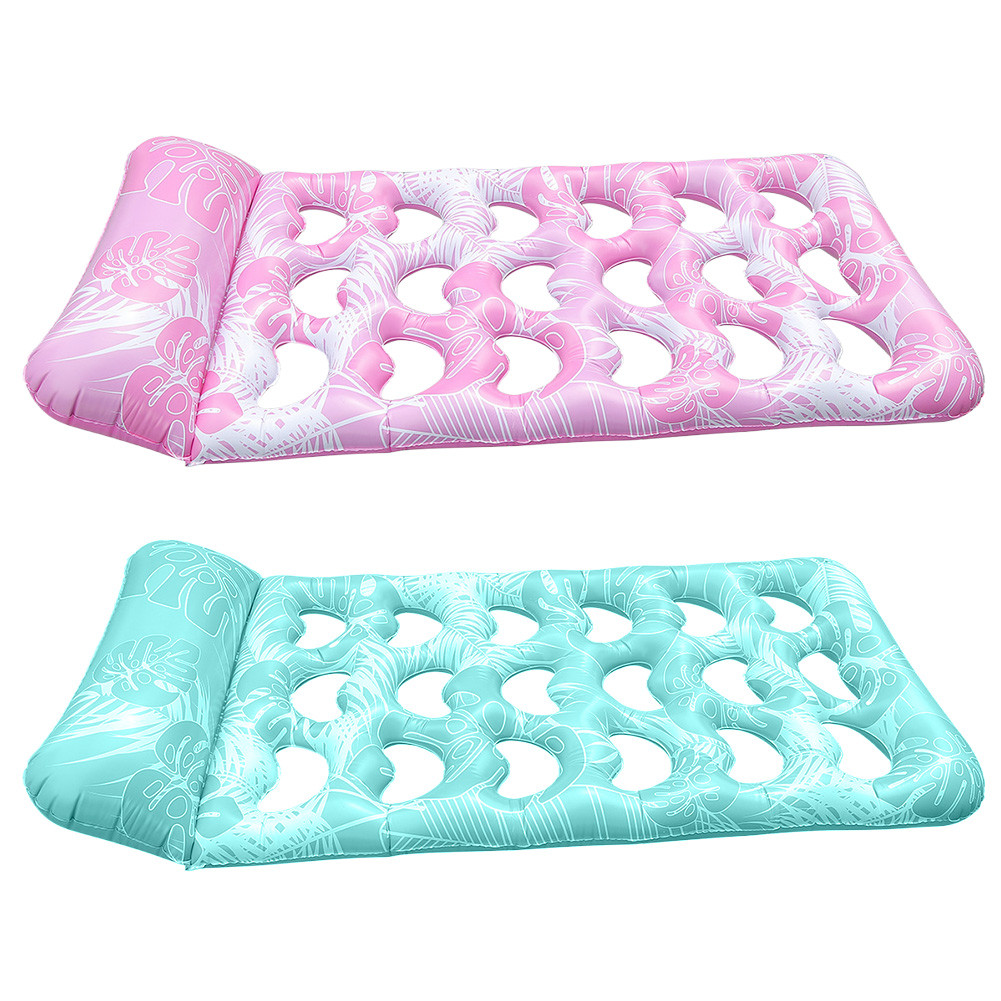 Inflatable Pool Float Lounger with Headrest Floating Lounger Air Mattress PVC Swimming Pool Air Matt