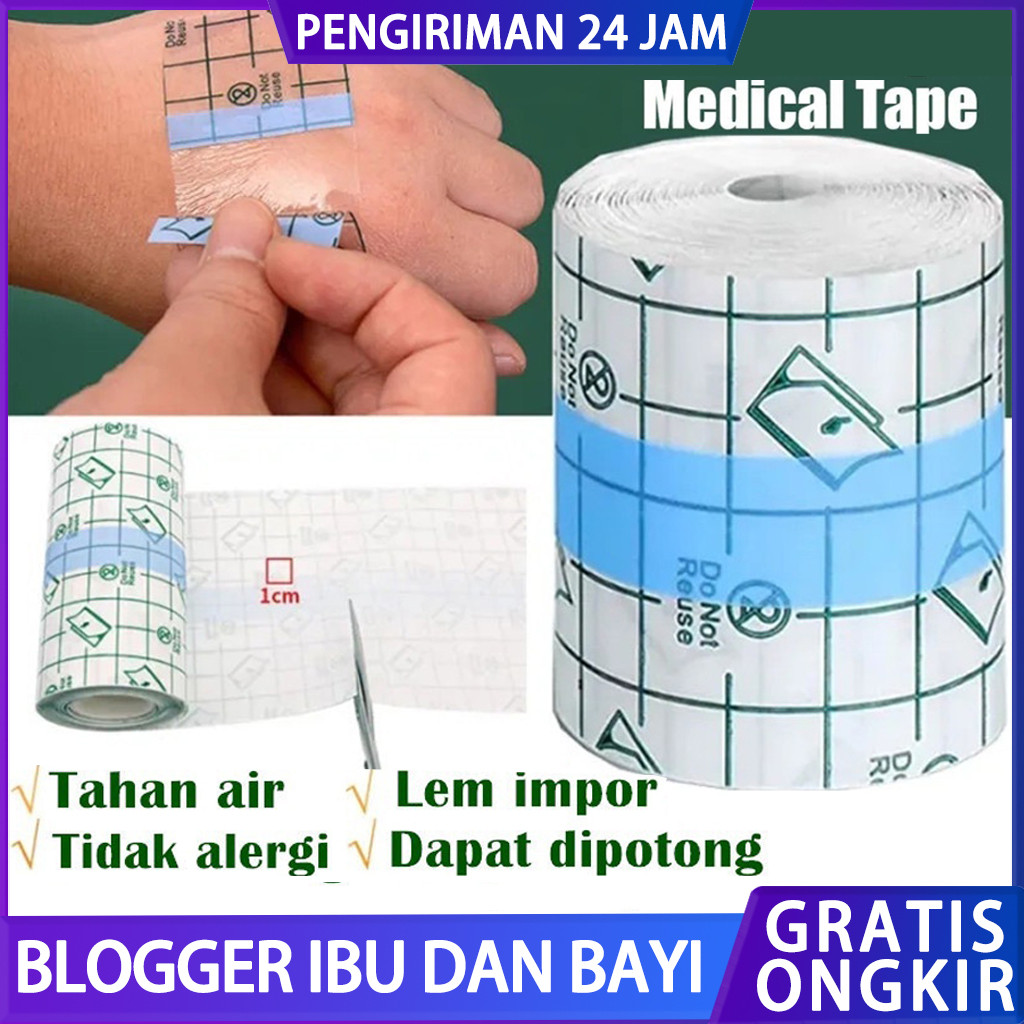 10M Tranparent Film Dressing Roll / Pita Medis Anti Air / Tahan Air Luka Plester / Perban Medis Film