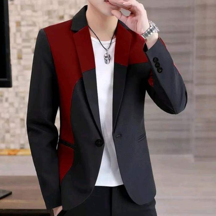 TERBARU - blazer baju pria laki laki outer kombinasi warna mix color jas katun
