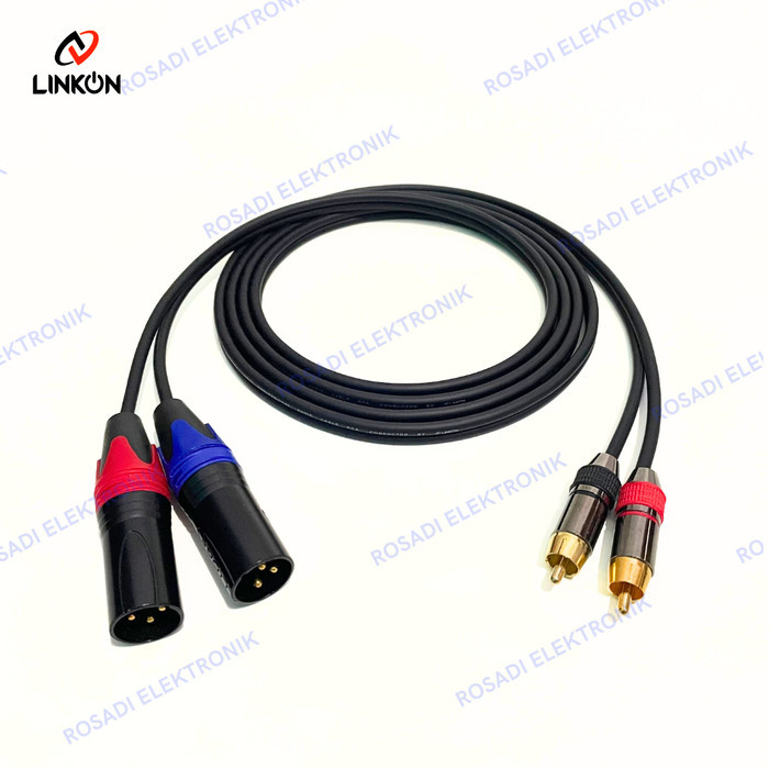 Kabel audio jack rca male to jack xlr canon male 1 set
