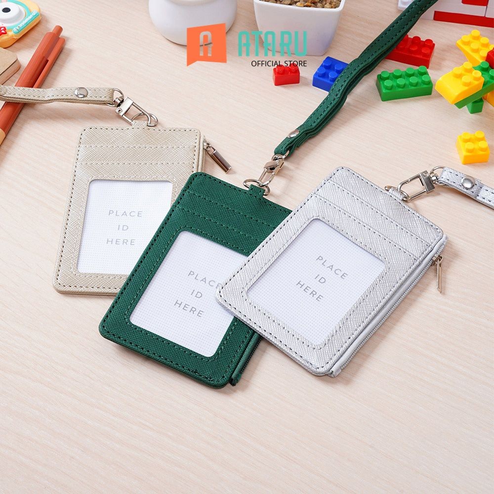 

NEW PRODUCT ATARU ID CARD HOLDER DENGAN ZIPPER - HIJAU TUA TEMPAT KARTU LANYARD NAME TAG HOLDER ID