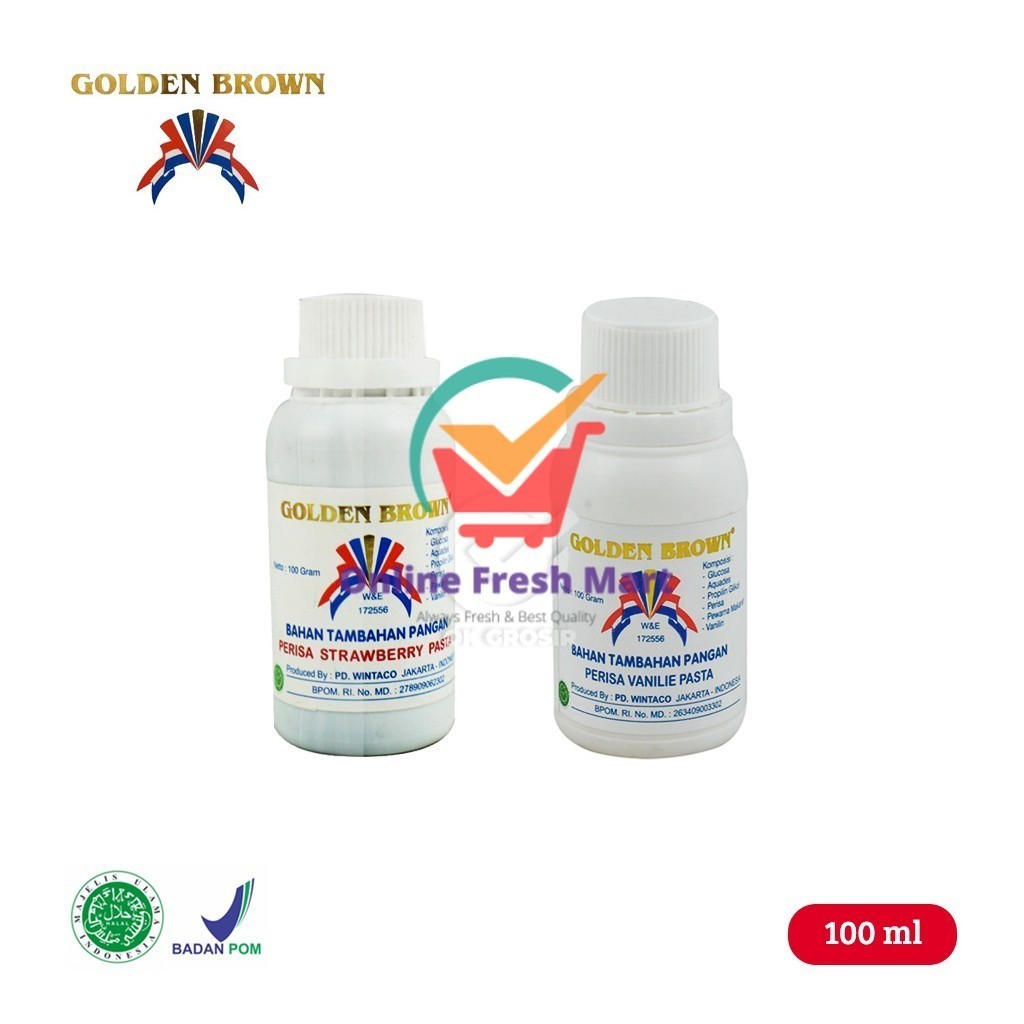 

Golden Brown Strawberry/ Vanilla / Coklat Pasta (100 ml) - Online Fresh Mart Denpasar