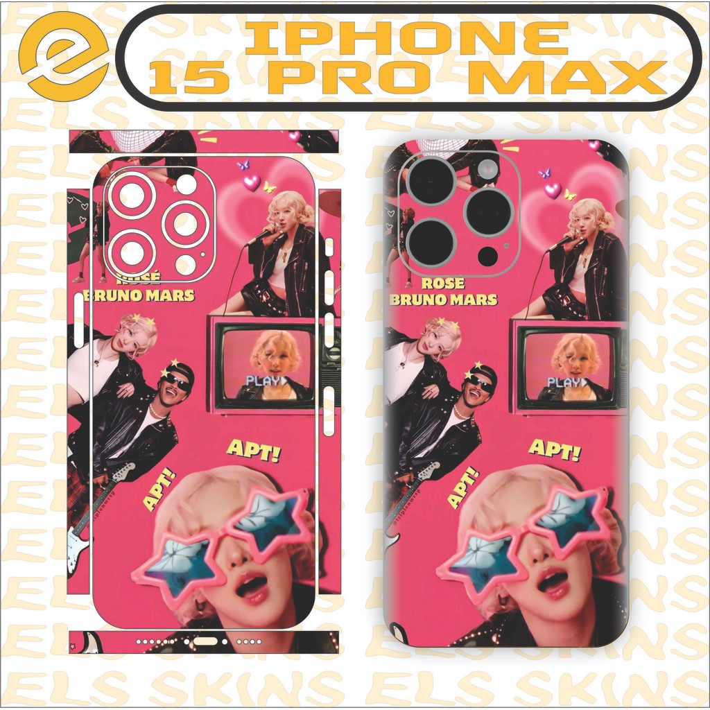 [iPhone 15 ProMax] Garskin (Bahan MaxDecal) Bruno Mars x Rose Skin for iPhone 15 14 13 Pro Max Plus 