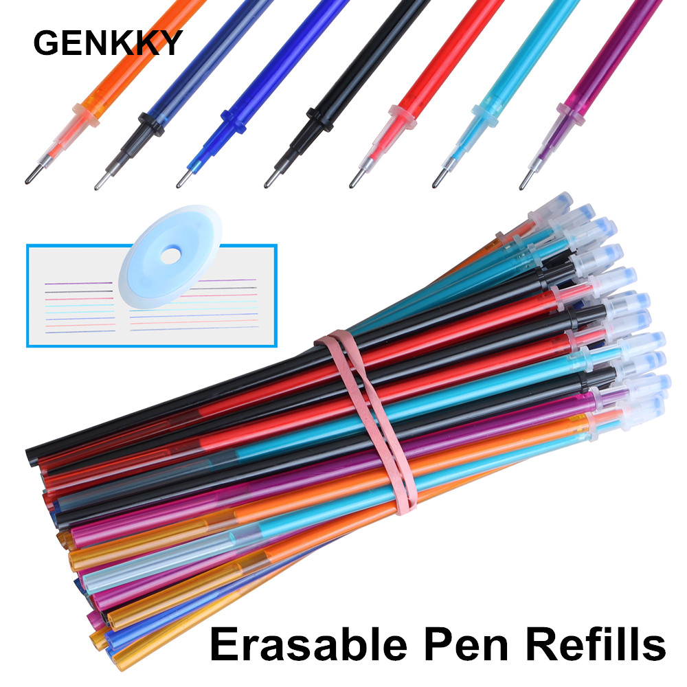 

20PCS Erasable Pen Set Refill Ink Black Blue For Gel Pen Length 12.9cm Writing Point 0.5mm Office & School Pens Magic Refills