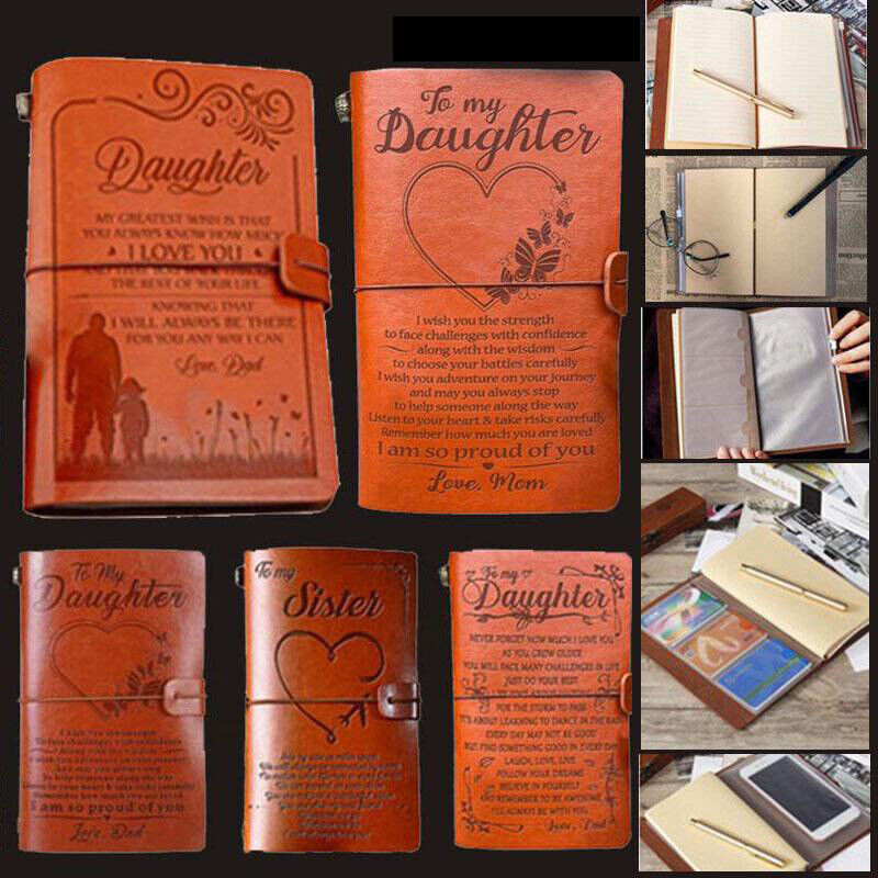 

Vintage Leather Sketch Book Handmade Journal Notebook Diary Hand Account To My Daughter Schedule Notepad Stationery School