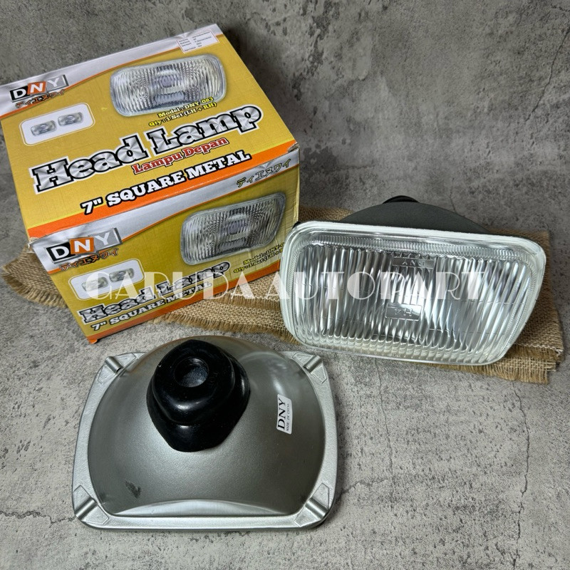 Headlamp lampu kabut kotak 7inch Universal F70 GT Feroza L300 Panther Kijang Super Rino Saurus lama 