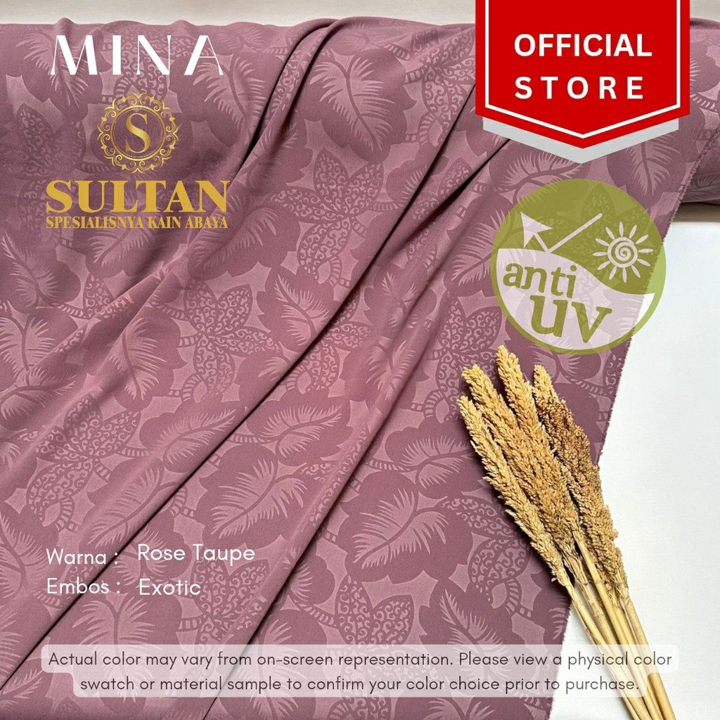 50CM MINA EMBOS EXOTIC ROSE TAUPE KAIN ABAYA SULTAN