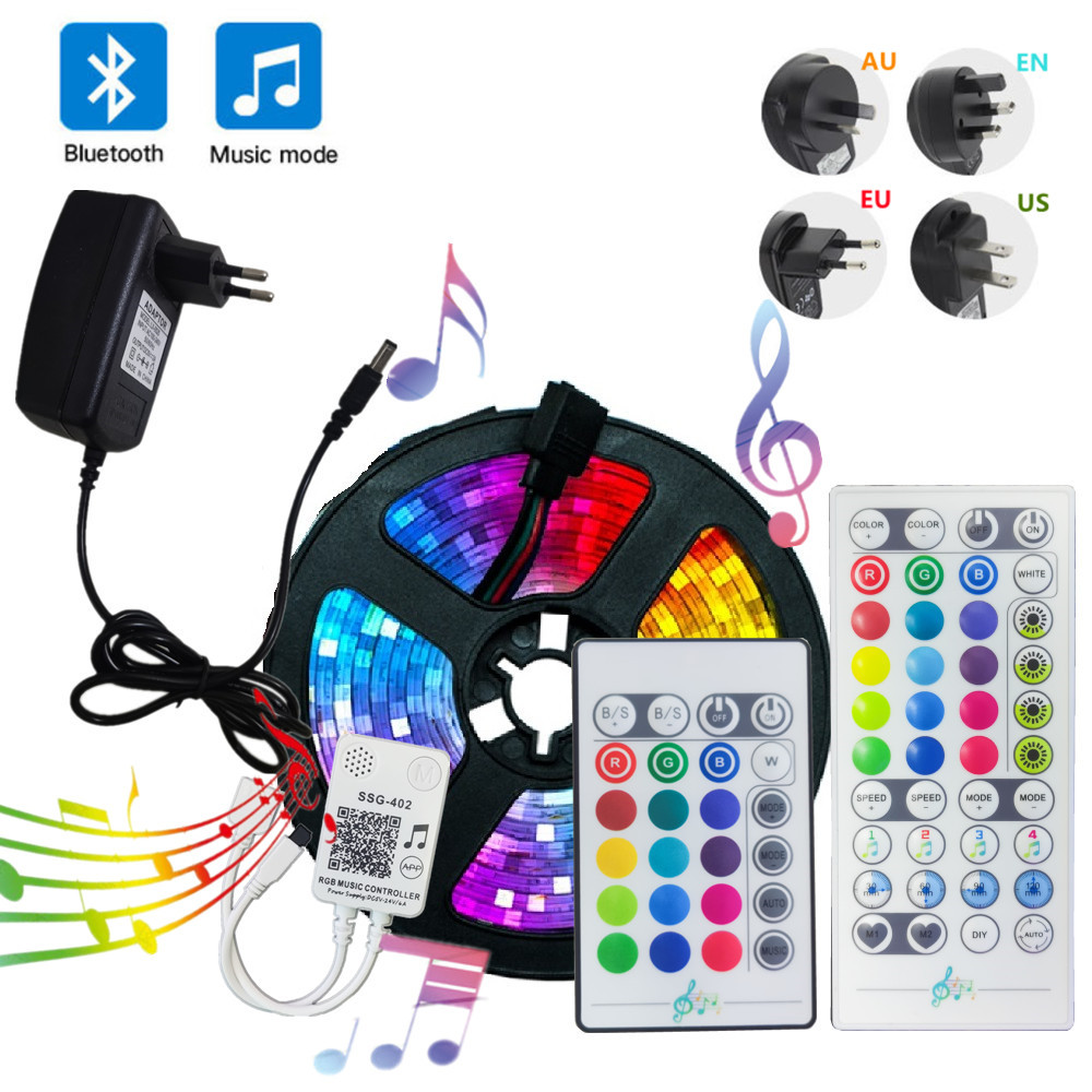 RGB LED Strip Light 5050 2835 Flexible LED Light Strip 10M 15M 20M 12V RGB LED Tape Set with Wifi / 