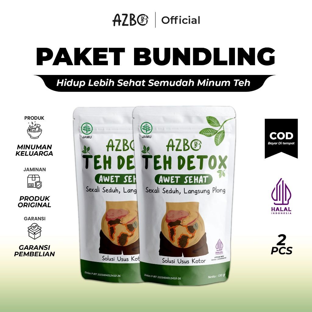 

(PAKET HEMAT) 2 Teh Detox AZBO Viral Teh sejuta umat teh paling ampuh manjur alami Atasi Sembelit dan Detox Usus Kotor