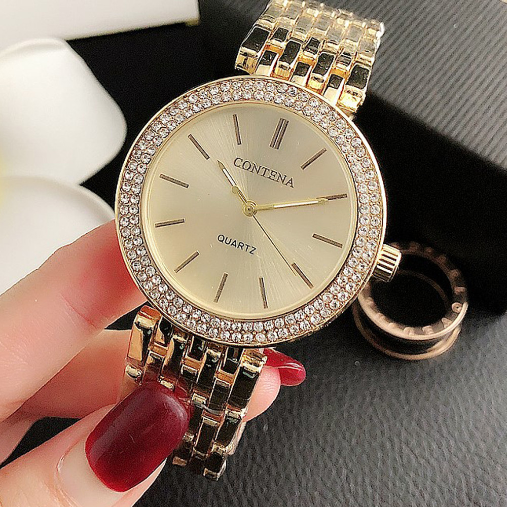Women's Watches Luxury Stainless Steel Rhinestone Women Quartz Wristwatches Fashion Top Brand Ladies