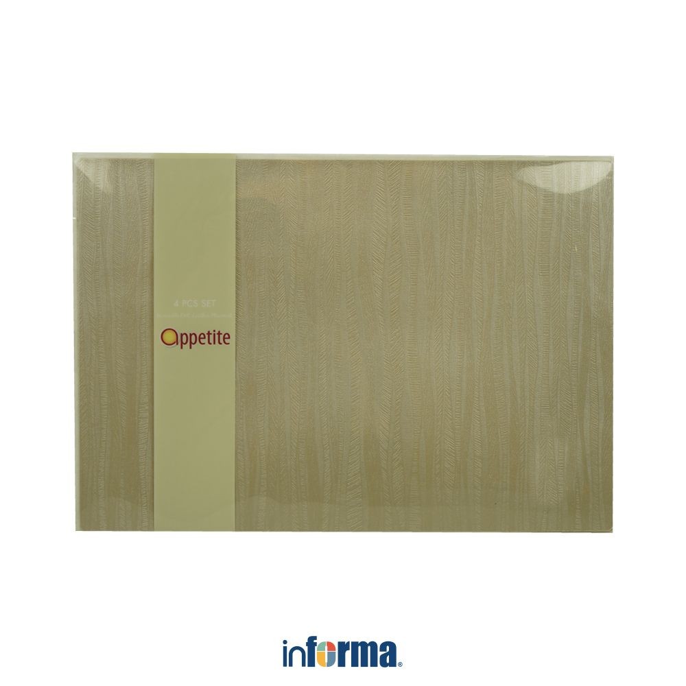 Informa Appetite Set 4 Pcs Tatakan Piring Doubleside Leather - Krem Plate Mat Alas Piring Gelas Meja