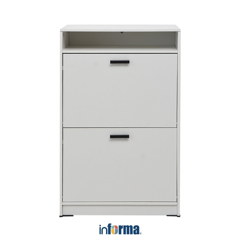 Informa Pexio Kabinet Sepatu 2 Pintu - Putih Organizer Sandal Dan Sepatu Rak Lemari Serbaguna Tempat