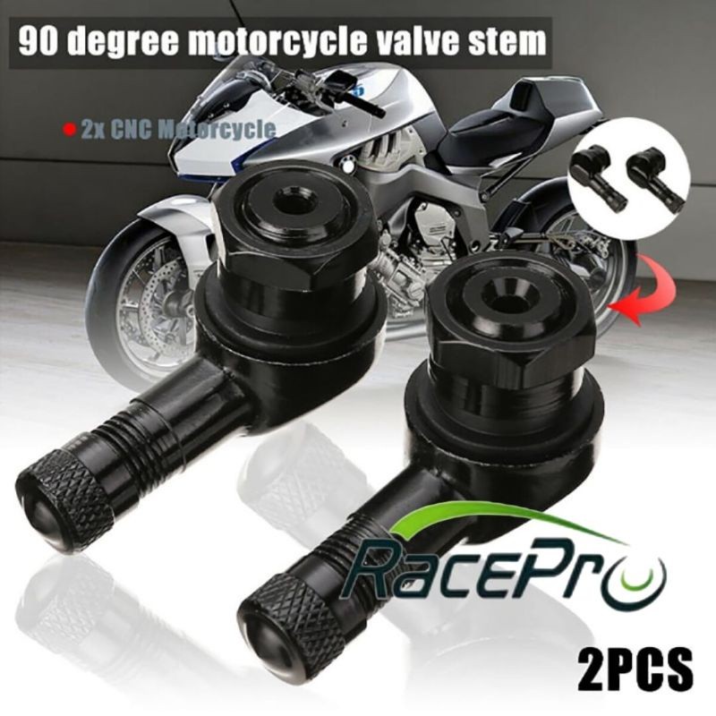 Pentil Tubles Bengkok Miring Pentil Ban Motor Cnc Aluminium Universal