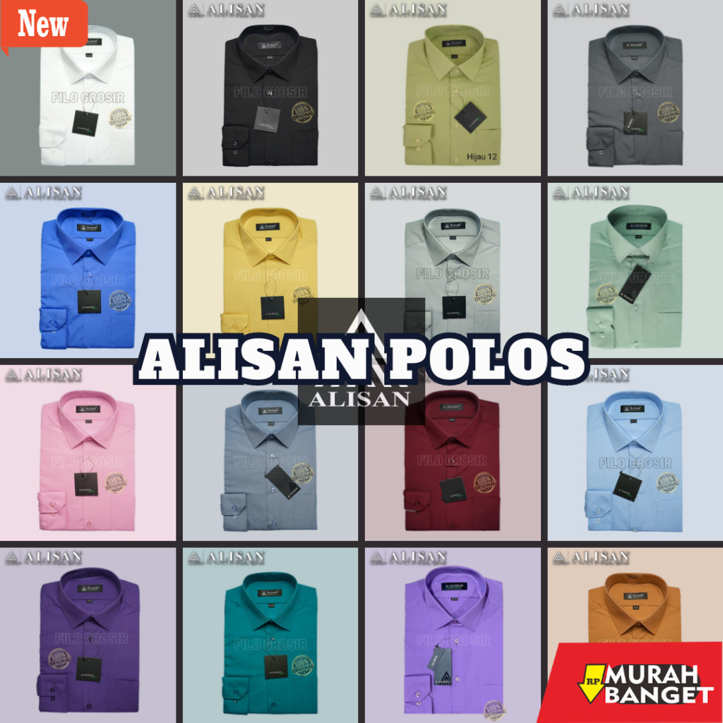 kemeja formal pria Kemeja Alisan Lengan Panjang SLIMFIT Polos Kemeja Alisan Pria Kemeja Kerja Lengan