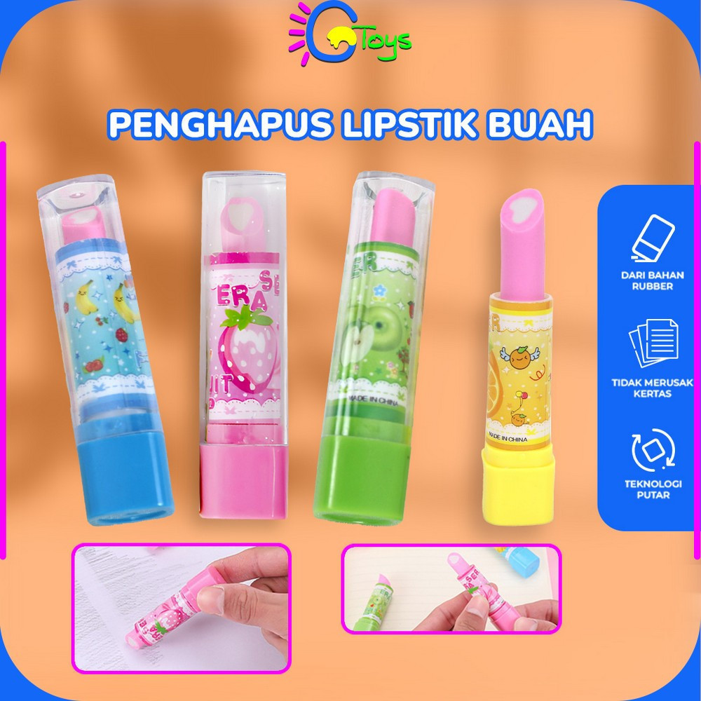 

CR-A70 Penghapus Model Lipstik Karakter Buah Random / Penghapus Pensil Eraser Buah Warna Warni Lucu / Penghapus Pensil Eraser Fruits Import