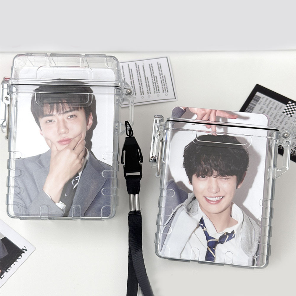 

Transparent Photocards Storage Box INS Korean Idol Photo Card Holder Business Card Box Photo Album Card Sealed Box Organizer