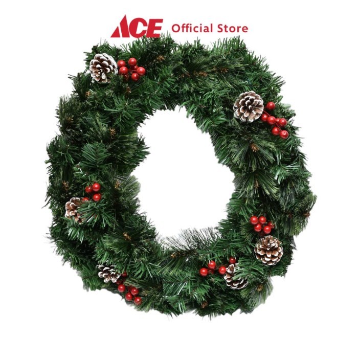 

Noelle 60 cm Wreath Dekorasi Natal Christmas Red Berry Cone Wreath Flower Xmas Decoration Ornamen Hiasan Natal Pajangan Decor Pernak-Pernik Natal