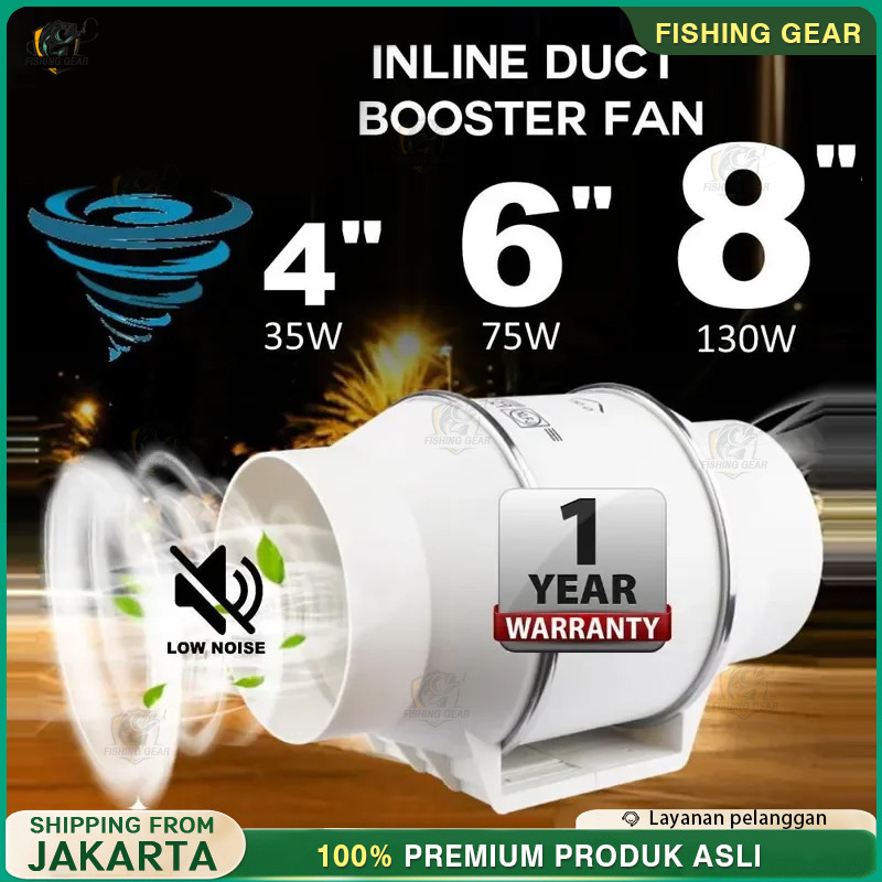 4/6 Inch Inline Duct Fan Booster Exhaust Blower Exhaust Fan Dinding 4 Inch Booster Fan Wall Duct Inc
